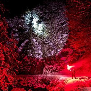 Feuer und Eis in der Steinachklamm im Steinachtal