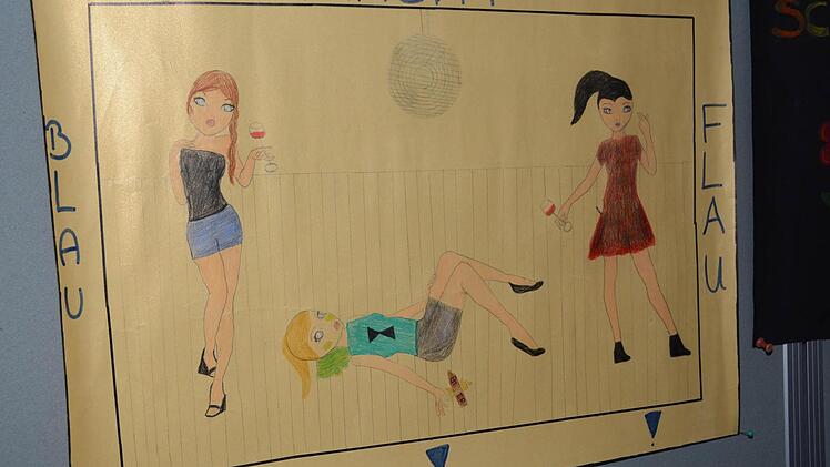 "Bunt statt blau": Kulmbacher Realschüler gestalten Wettbewerbs-Plakate. Foto: Dagmar Besand