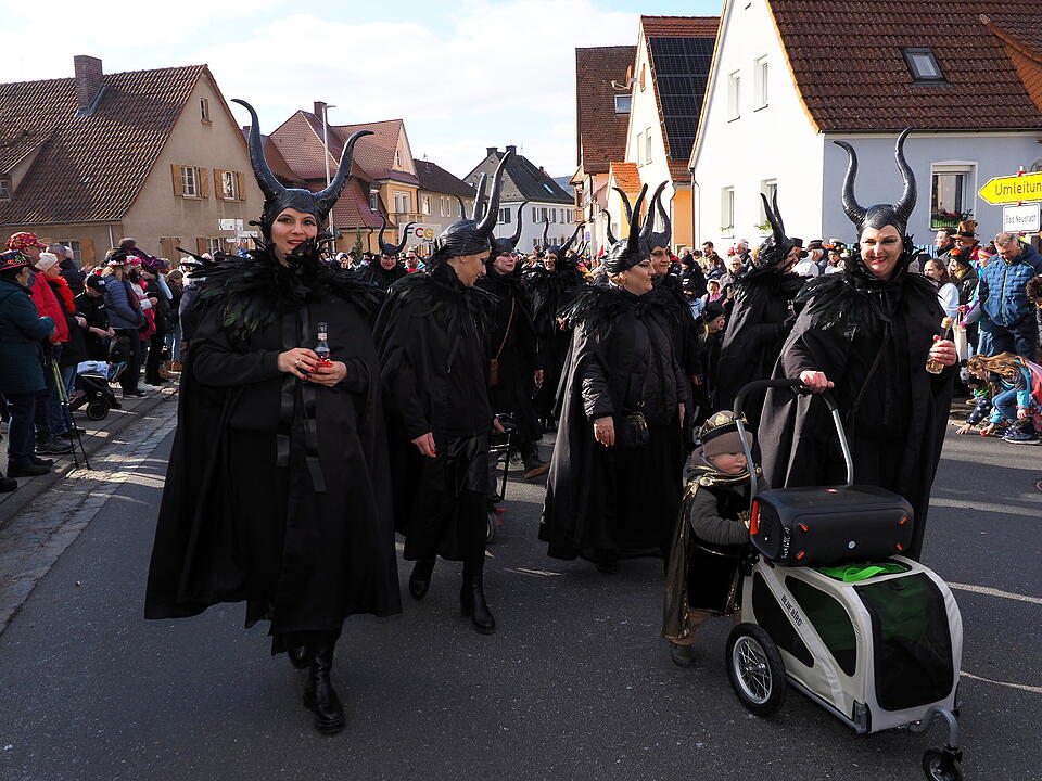 Wildes Faschingstreiben in Steinach an der Saale.