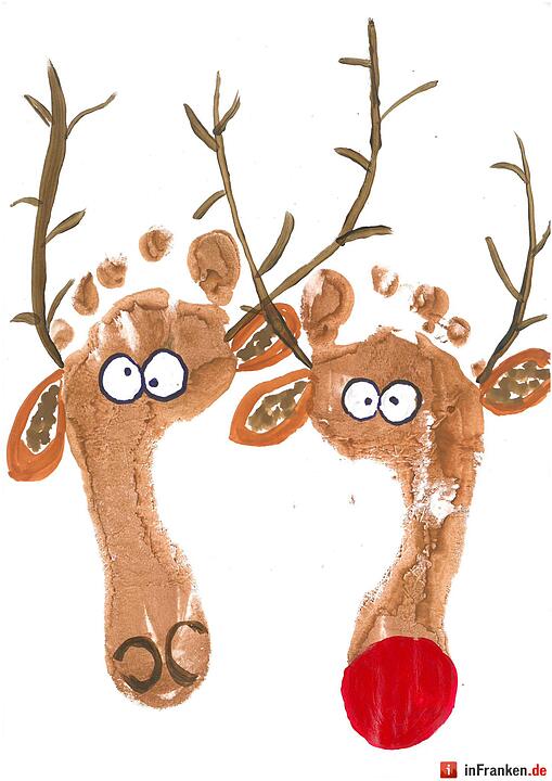 Selbstgemalte Weihnachtsbilder von Kindern aus Franken 2016