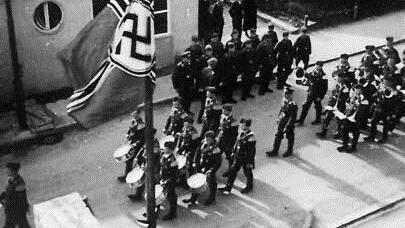 Musiker bei der Trauerparade in Giebelstadt