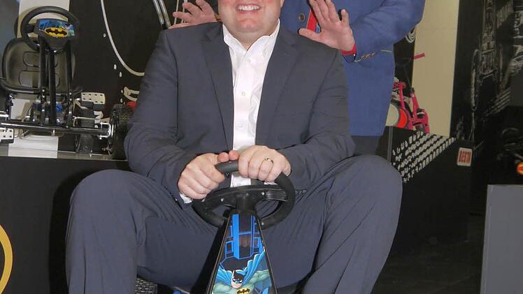 Batman am Stand der Firma Hauck.