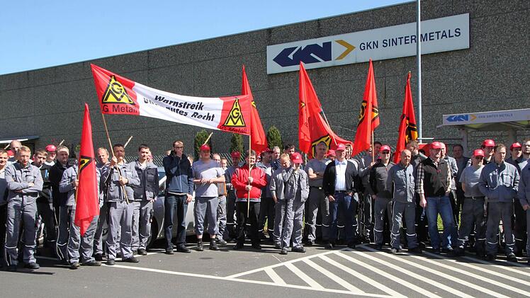 Streik der IG Metall bei GKN Sinter Metals im Werk Bad Brückenau. Foto: Ulrike Müller
