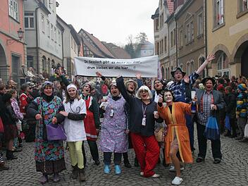 Sie sind nicht zu bremsen - die Narren beim Faschingszug in Seßlach. Fotos: Michael Stelzner