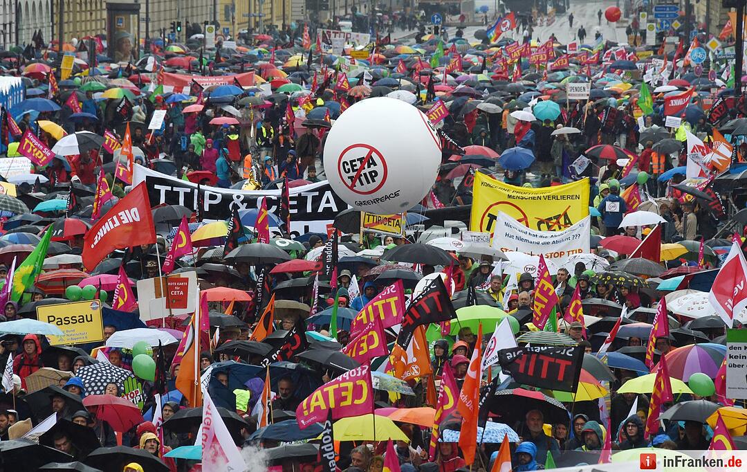 Demonstration gegen die Handelsabkommen
