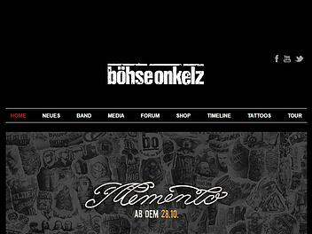 Böhse Onkelz-Fans können das Album "Memento" bereits vorbestellen. Screenshot der Website www.onkelz.de