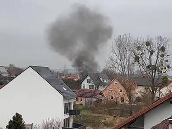 Gartenhäuschen in Vollbrand