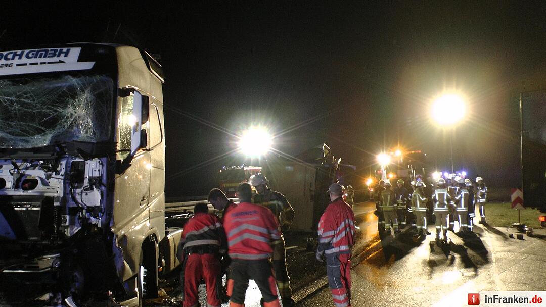 Lkw-Kollision auf A7 bei Wasserlosen