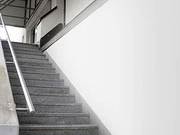 Die Treppe am Haupteingang des Parkhauses Post.  Foto: Jochen Berger
