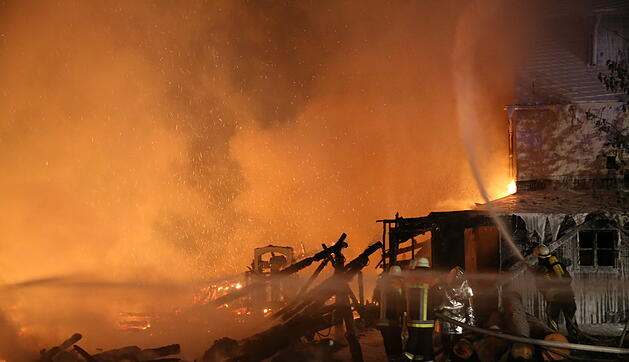 Sägewerk in Rehau in Flammen