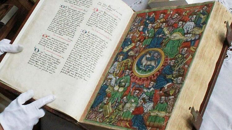 Illustrierte Seiten der in Erfurt entstanden Handschrift von 1448