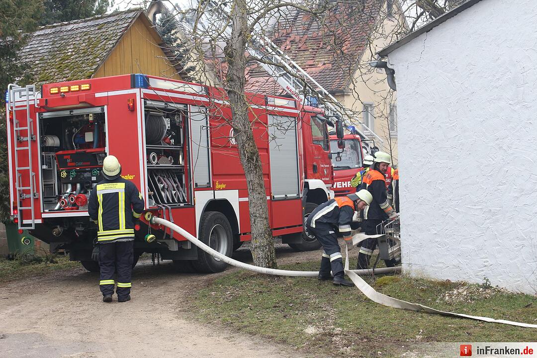 Dachstuhlvollbrand in Zandt bei Lichtenau