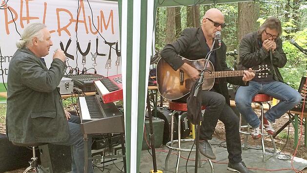 Klaus Brandl (Mitte) zelebriert das Lebensgef&uuml;hl des Blues. Foto: privat