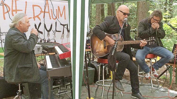 Klaus Brandl (Mitte) zelebriert das Lebensgef&uuml;hl des Blues. Foto: privat