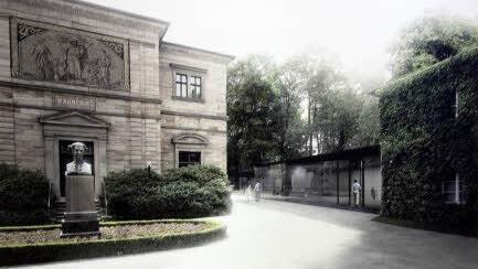 Siegerentwurf mit der Neubauerweiterung am Gärtnerhaus (rechts)