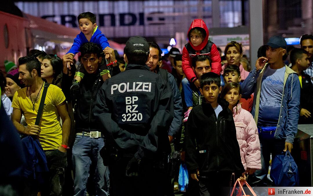 Ankunft von Flüchtlingen am Bahnhof München