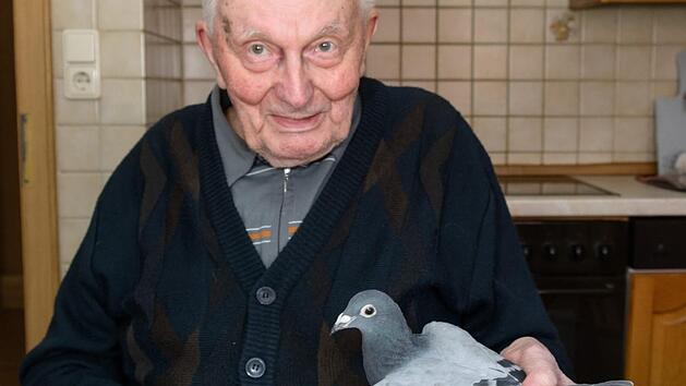 Anton Mahlmeister lie&szlig;en die Tauben nicht mehr los. Am 23. M&auml;rz feiert er seinen 90. Geburtstag. Foto: Bj&ouml;rn Hein