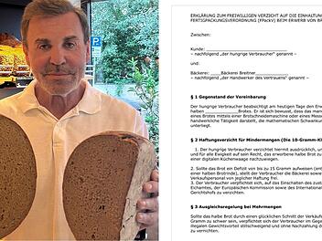 Dieser B&auml;cker musste wegen halbem Brot heftig blechen - witziger Vorschlag aus Oberfranken