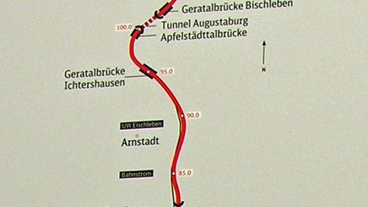 So verläuft die Neubaustrecke Erfurt-Ebensfeld. Oelzner