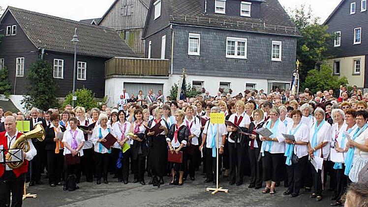 Rund 40 Gesangvereine nahmen an der Kundgebung teil. Foto: Veronika Schadeck