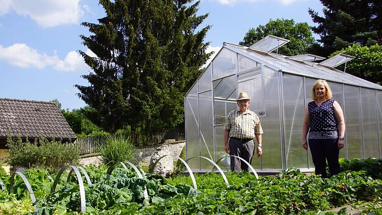 Den  großen Gemüsegarten hat  Heribert Moser angelegt, Schwiegertochter Petra pflegt ihn mit ihrem Mann und den Söhnen weiterhin mit Hingabe. Foto: Sabine Weinbeer