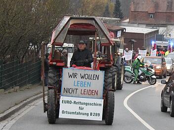 Der Protest der Bürger hat nichts genutzt: Am Wochenende hat Bundesverkehrsminister Alexander Dobrindt den Bau der Umgehung Kauerndorf/Untersteinach auf Eis gelegt. Foto: Archiv/Jürgen Gärtner