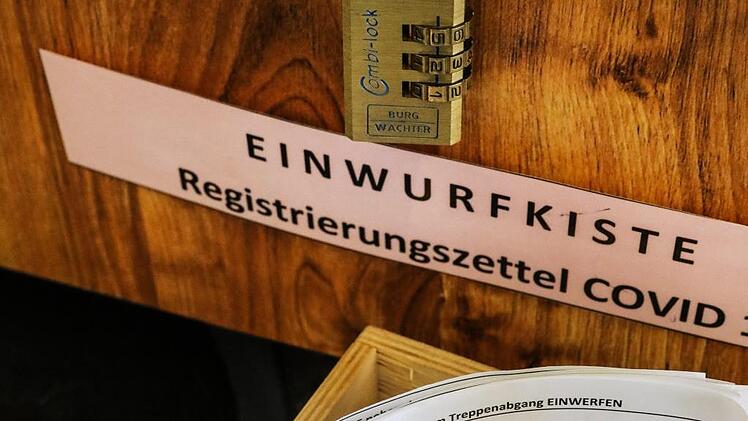 So sieht es gut aus: für jeden Gast ein separater Zettel zur Registrierung, die Daten sind nach dem Einwurf vor fremden Blicken geschützt. Foto: Barbara Herbst