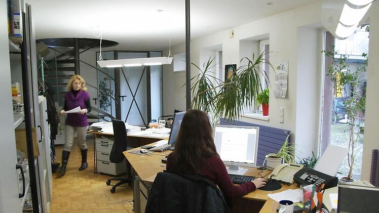 Das Büro im Erdgeschoss