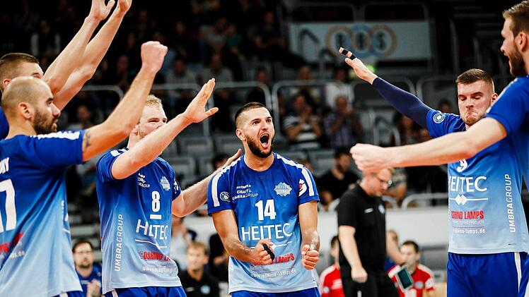 So wollen die Fans in der Bamberger Brose-Arena ihre Eltmanner Volleyballer sehen. Foto: Daniel L&ouml;b