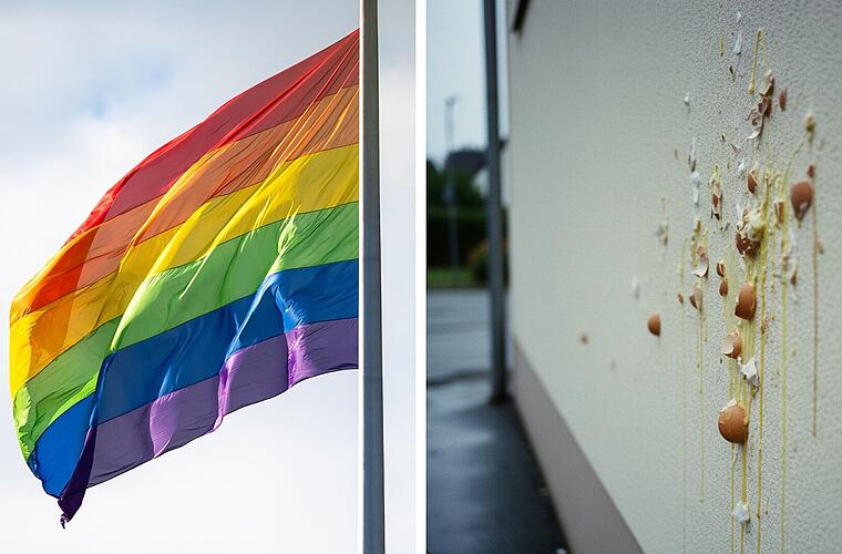Goldkronach: Unbekannte verschandeln Wohnhaus - wegen Regenbogenflagge?