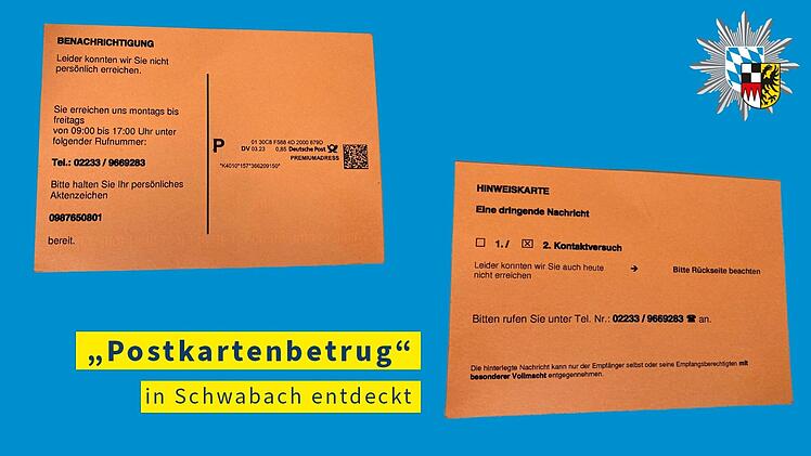 Schwabach: Dreiste Betrugsmasche entdeckt - Polizei warnt vor bestimmten Postkarten