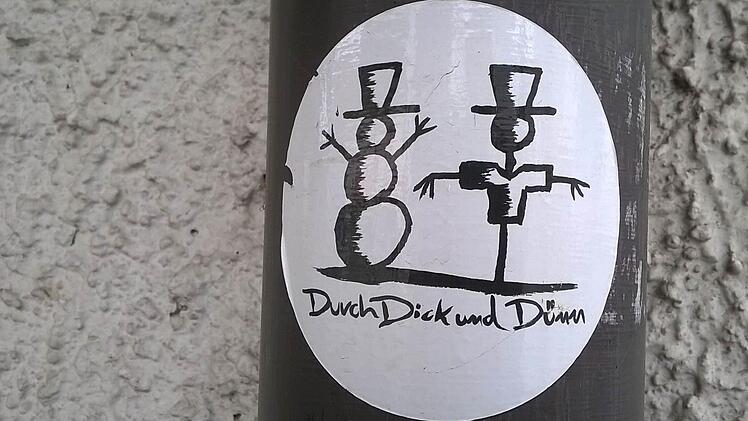 Aufkleber in der Nähe der Coburger HauptpostFoto: Jochen Berger