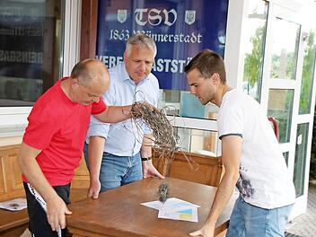 Packen selbst bei der anstehenden Sanierung der Gaststätte mit an: die drei Vorsitzenden des TSV Münnerstadt (von links) Günter Scheuring, Thomas Geyer und Johannes Wolf.  Foto: Thomas Malz