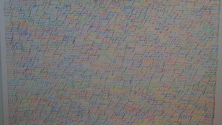 "many many" heißt dieses Textbild von herman de vries.