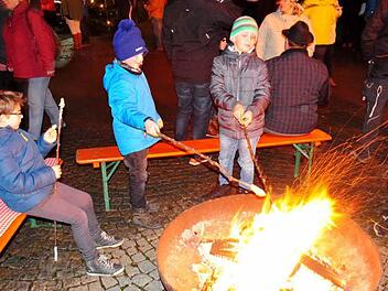 Am offenen Feuer konnten die Kinder ihr Stockbrot backen. Foto: Klaus Rößner