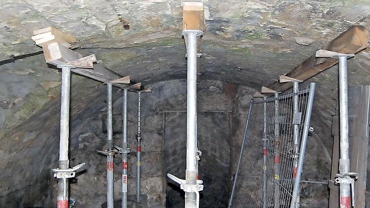 Das Tonnengewölbe im Keller an der Sandsteinmauer gegenüber dem Rathaus  Fotos: Andreas Welz