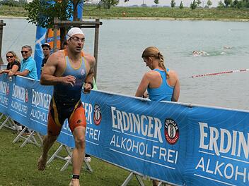 Maximilian Deichsel vom SG Tri-Team Kulmbach kam als Gesamtzweiter aus dem Wasser.  Foto: Thea Deichsel