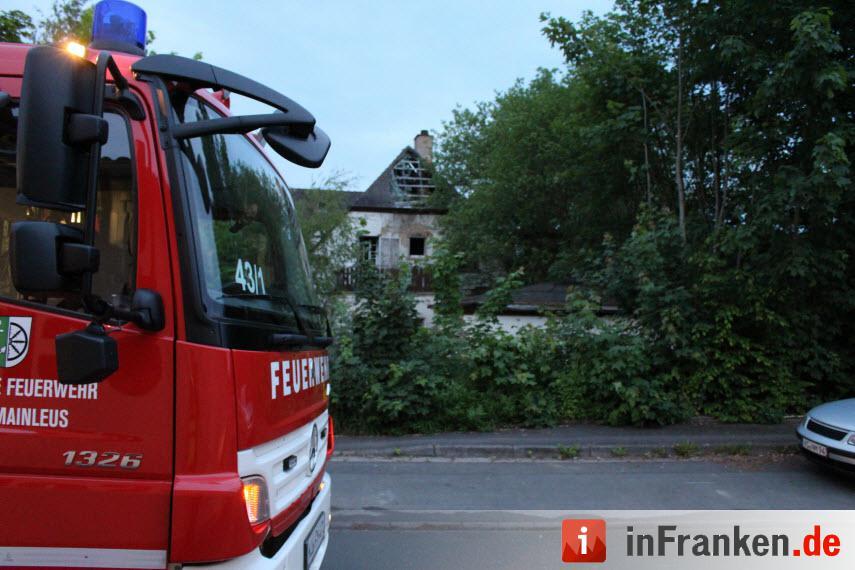 Brand in Wohhausruine in Mainleus