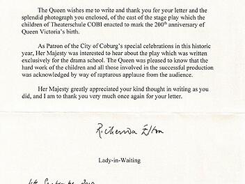 Für das Engagement der Kinder und Jugendlichen dankte Königin Elisabeth II. von England. Repro: CT