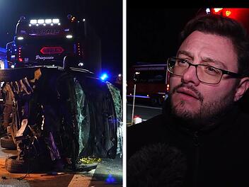 A9 im Kreis Hof: Lkw-Fahrer werden nach Unfall zu Helden &ndash; Lob von Feuerwehr