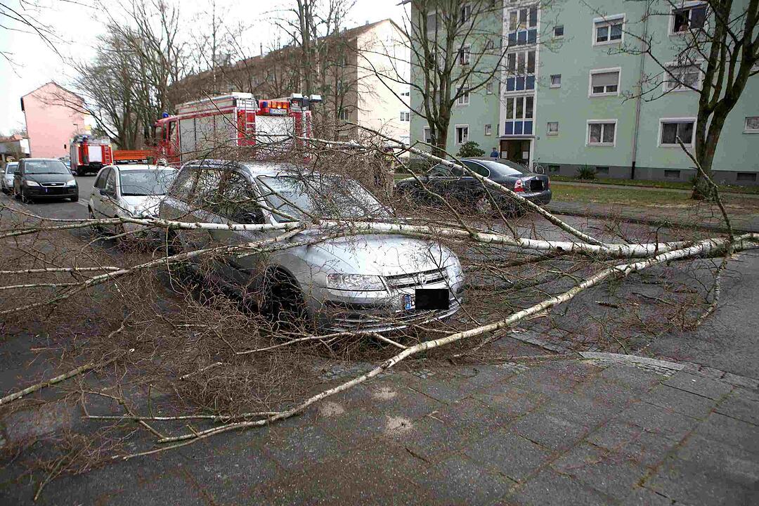 Sturm über Franken hinterlässt Schäden