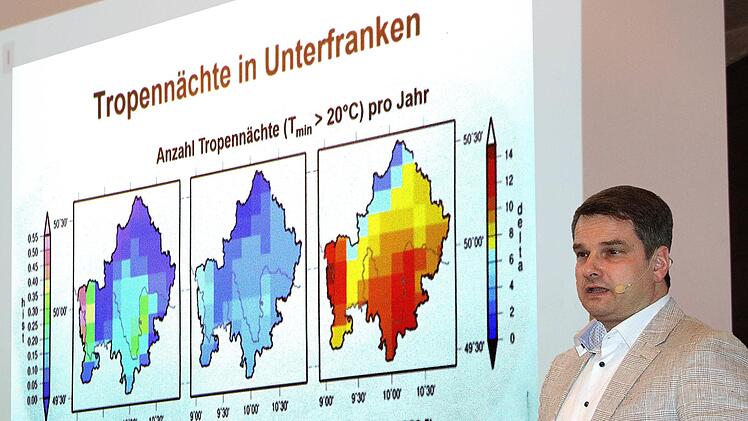 Die Tropennächte in Unterfranken werden in den nächsten Jahrzehnten stark  zunehmen, sagte Professor Heiko Päth beim Symposium "Klimaanpassung in der  Landwirtschaft" im Kloster Maria Bildhausen voraus. Foto: Dieter Britz