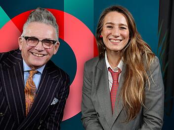 Moderatorin Jasmina Neudecker trifft in der neuen NANO Doku "Superkraft Charisma - So m&auml;chtig und so manipulativ" auf den Musiker G&ouml;tz Alsmann.