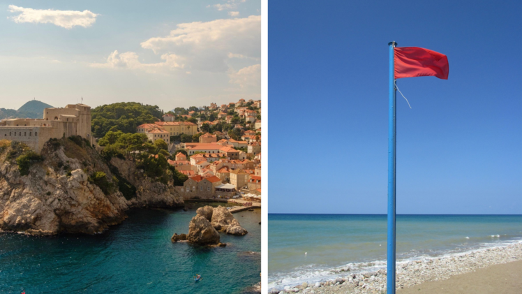 Rote Fahne am Strand in Kroatien: Mehrere Touristen von Meerestieren verletzt