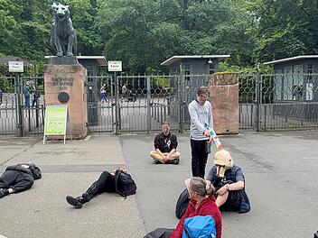 Vor Tiergarten Nürnberg: Aktivsten simulieren Paviantötung