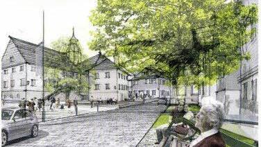 So soll der neue Marktplatz aussehen. Zeichnung: Info-Prospekt