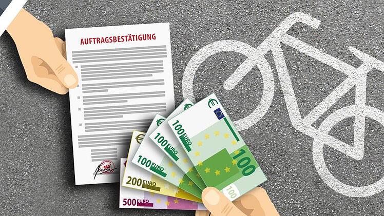 Ein Teil des betrügerischen Systems zweier Brüder bestand darin, den Kunden beim Fahrradkauf eine "Auftragsbestätigung" und keine Rechnung auszustellen. Dies löste keine Buchung im System des Radhändlers aus und blieb so lange unbemerkt.  Illustration: Dagmar Klumb