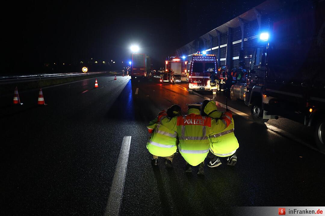 Schwerer Lkw-Unfall auf der A9 bei Bayreuth