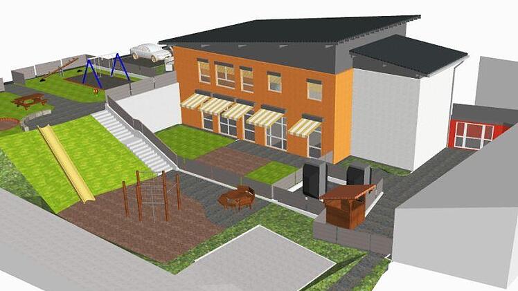 So soll die Ludwigschorgaster Kindertagesstätte aussehen. Plan: Kestel Architekten