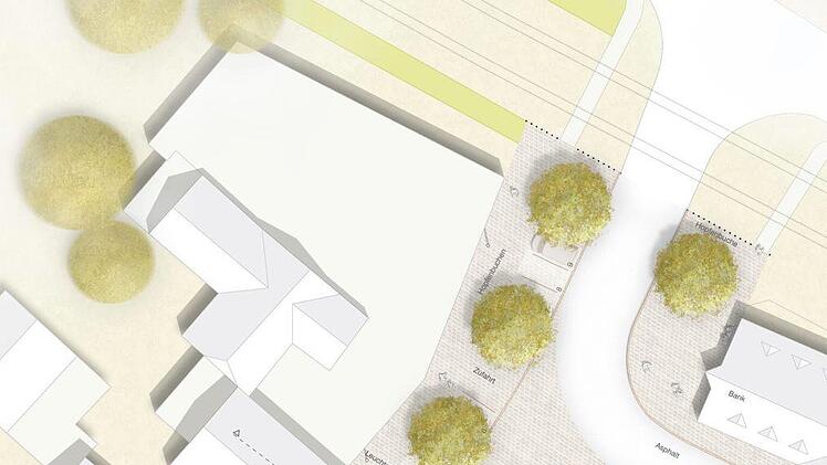 Der Plan für den Konrad-Popp-Platz. Entwurf: Paul Böhmer, JOMA  Landschaftsarchitektur